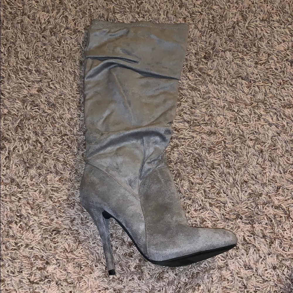 Shin High Faux Suede Boots